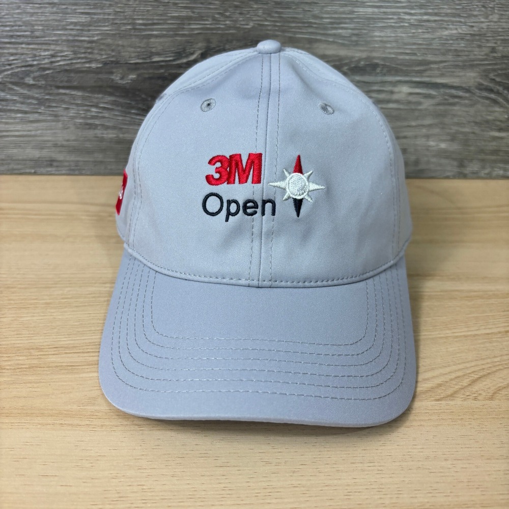 3M Open Hat Cap Strap Back Gray Levelwear‎ Performance Golf Minnesota